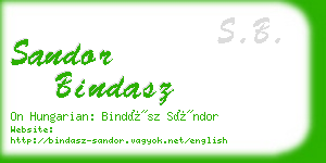 sandor bindasz business card